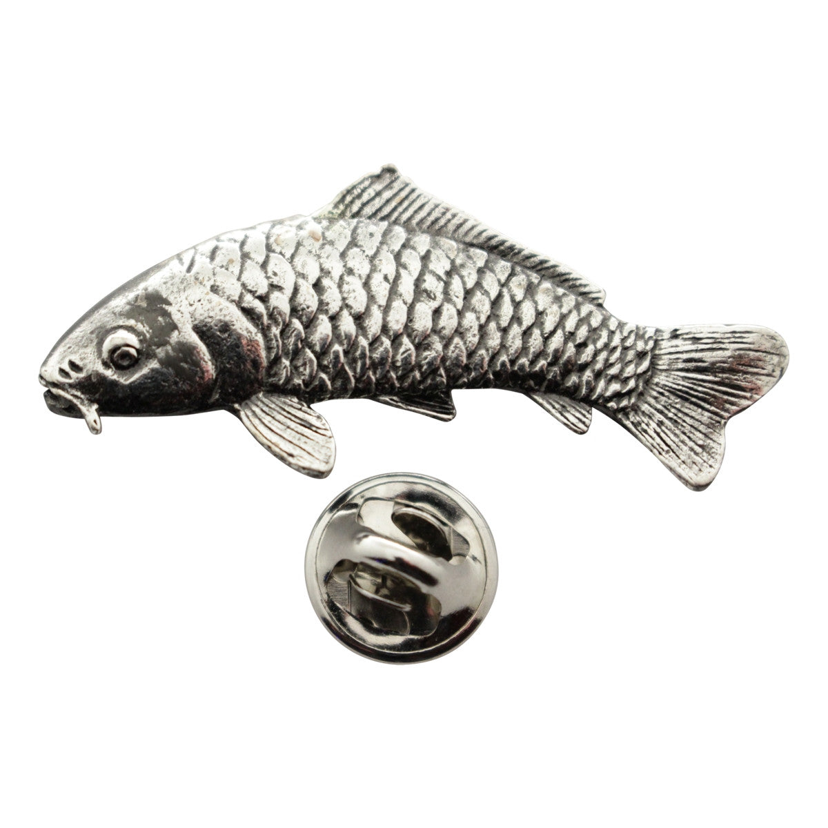 Koi Pin ~ Antiqued Pewter ~ Lapel Pin ~ Sarah's Treats & Treasures